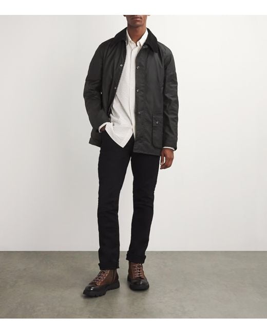 Barbour Black Waxed Ashby Jacket for men
