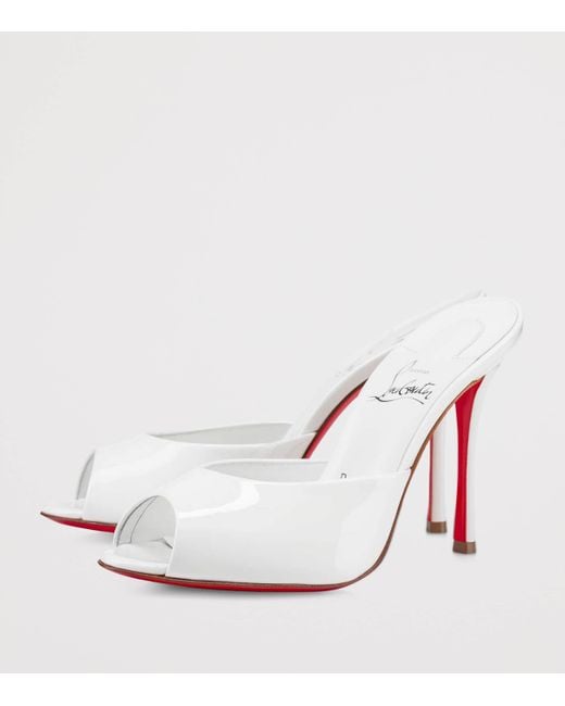 Christian Louboutin White Me Dolly Patent Leather Mules 100