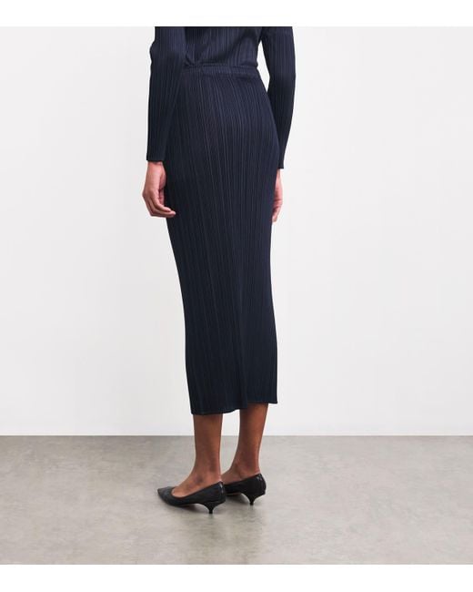Pleats Please Issey Miyake Blue New Colorful Basics 4 Midi Skirt