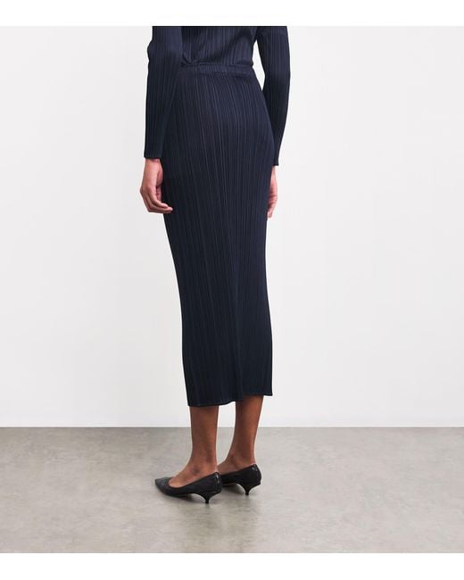 Pleats Please Issey Miyake Blue New Colorful Basics 4 Midi Skirt