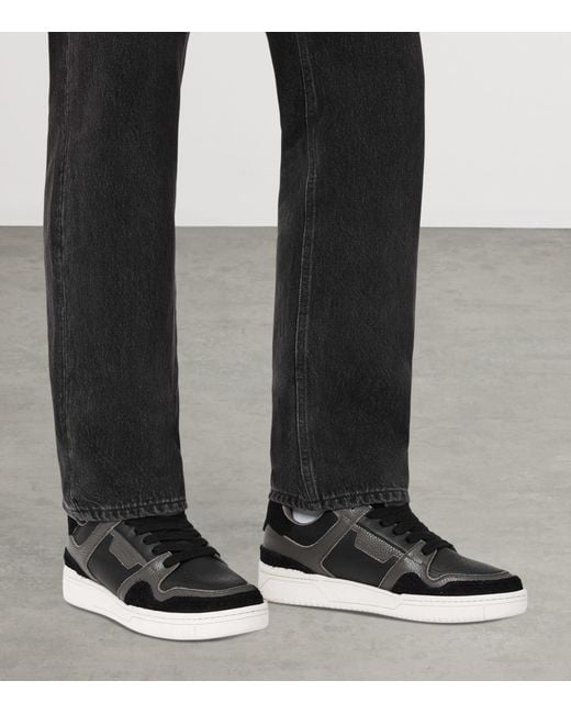 AllSaints Black Leather Regan Plus Low-Top Sneakers for men