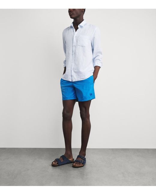 Vilebrequin Blue Turtle Embroidered Moorea Swim Shorts for men