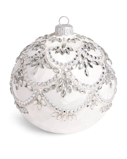Harrods White Crystal-Embellished Bauble