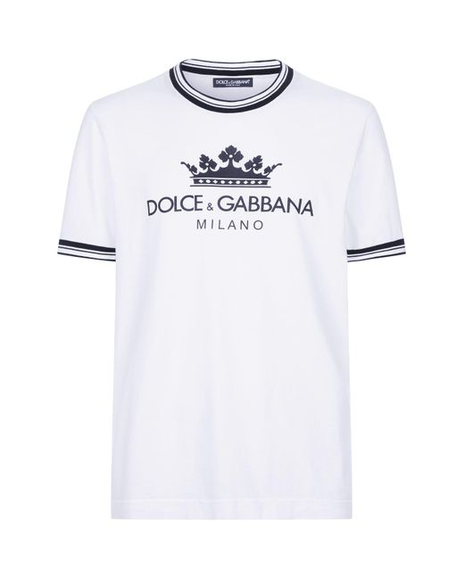 Dolce & Gabbana White Crown Logo T-shirt for men
