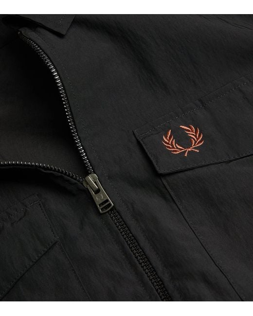 Fred Perry Black Collared Zip-up Jacket for men
