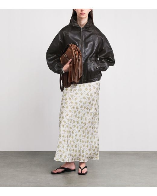 Sandro Black Oversized Leather Jacket