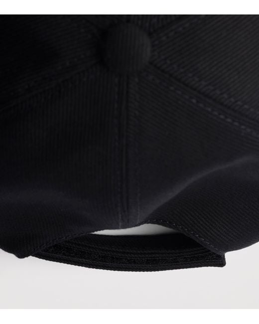 Prada Black Cotton Drill Baseball Cap for men