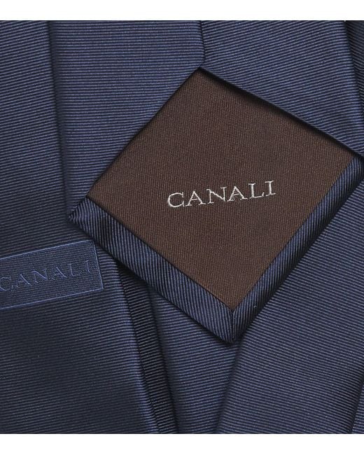 Canali Blue Silk Tie for men
