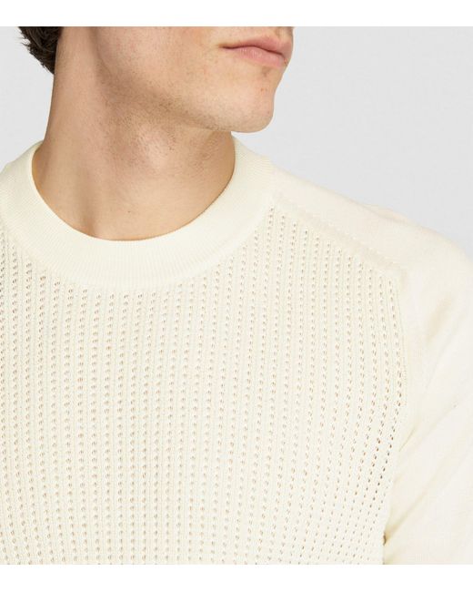 Emporio Armani White Punch-stitch Sweater for men