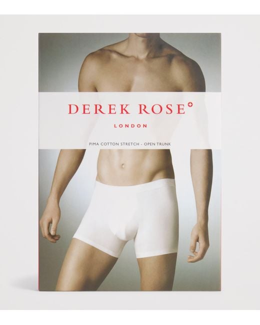 Derek Rose Gray Pima Cotton Stretch Open Trunks for men