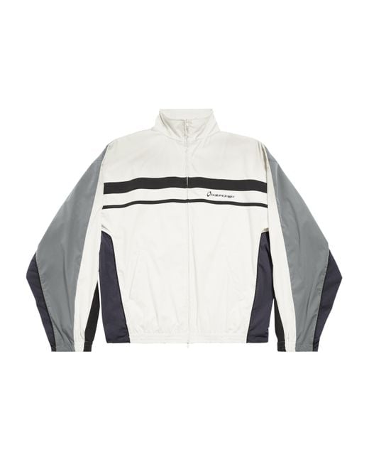 Balenciaga White Logo Loop Sports Icon Track Jacket for men