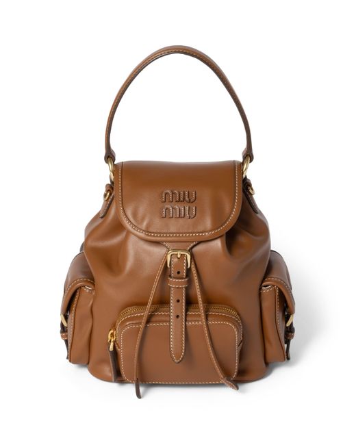 Miu Miu Brown Leather Backpack