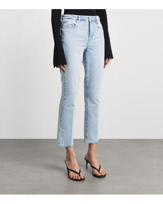 L'Agence Blue Tati Cropped Micro Bootcut Jeans