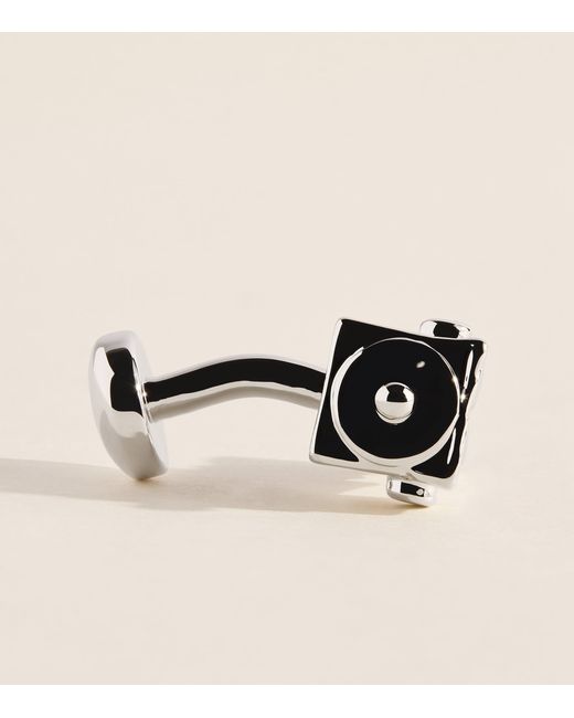 Babette Wasserman Natural Rhodium-Plated Robot Cufflinks for men