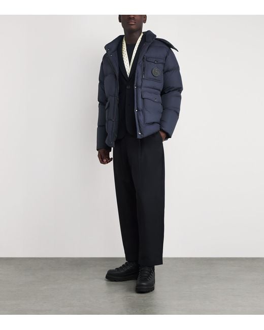 Giorgio Armani Blue Logo Puffer Jacket for men