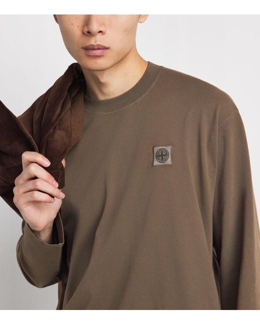 Stone Island Brown Ghost Piece Long-Sleeve T-Shirt for men