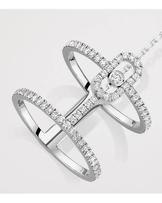 Messika White Move Uno And Diamond Double Ring