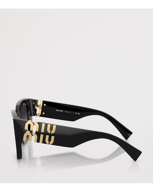 Miu Miu Black Acetate Mu B05S Square Sunglasses for men