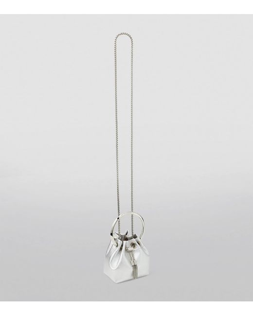 Jimmy Choo White Micro Bon Bon Top-Handle Bag