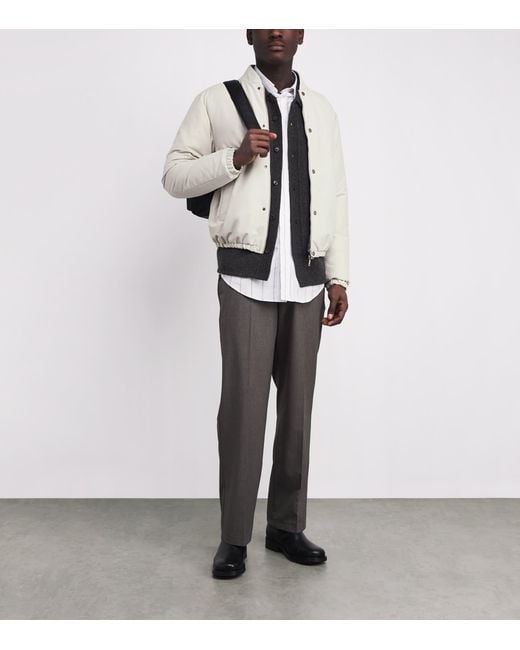 Moncler White Reversible Tafoni Bomber Jacket for men