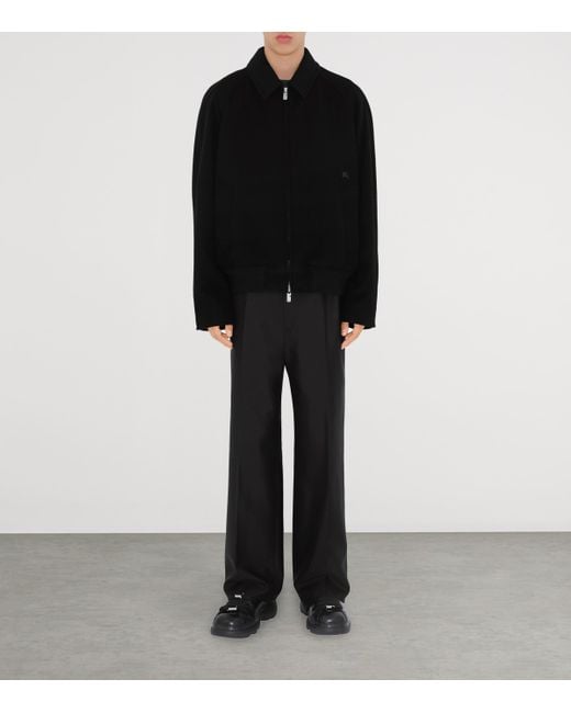 Burberry Black Cashmere Harrington Jacket for men