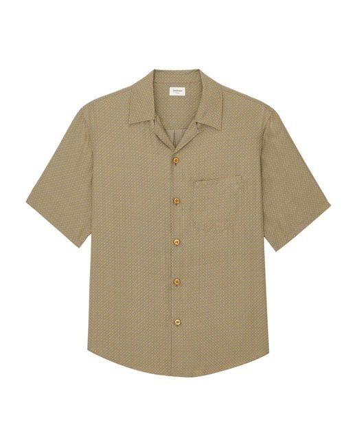 Saint Laurent Natural Silk Geometric Shirt for men