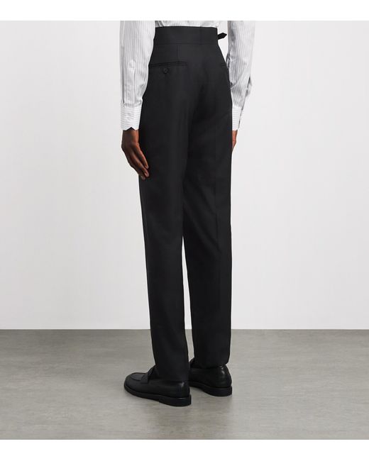 Isaia Black Wool Casalnuovo Slim Trousers for men