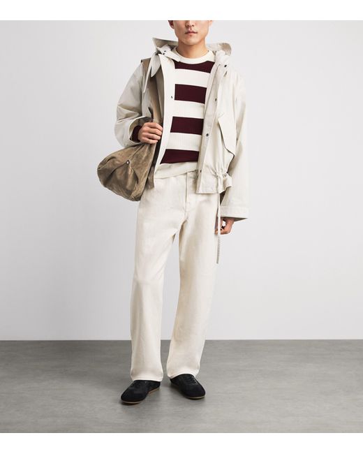 Moncler Red Virgin Wool Stripe Sweater for men