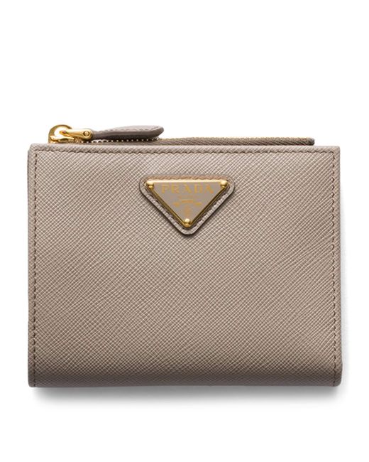 Prada Natural Small Saffiano Leather Wallet