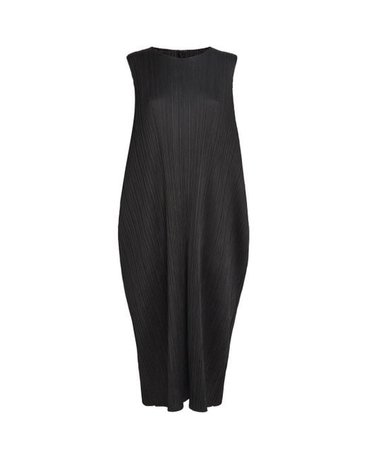 Pleats Please Issey Miyake Black Lamp Shade Midi Dress