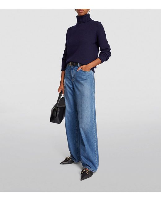 Harrods Blue Cashmere Rollneck Sweater