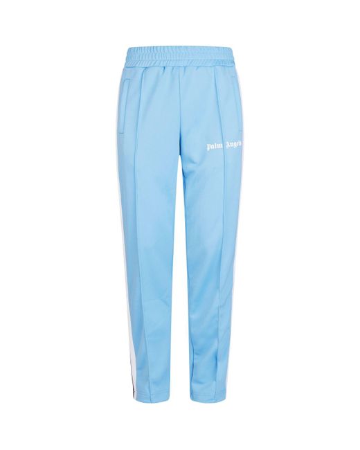 Palm Angels Blue Logo Track Sweatpants for men