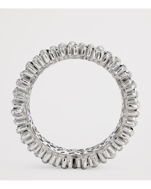 Suzanne Kalan Metallic Diamond And Sapphire Triple Stack Eternity Band
