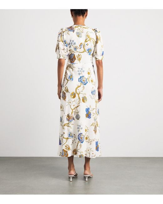 ME+EM Metallic Floral Print Maxi Dress