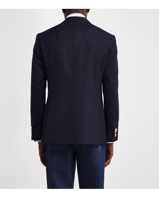 Pal Zileri Blue Wool Double-Breasted Vicenza Blazer for men