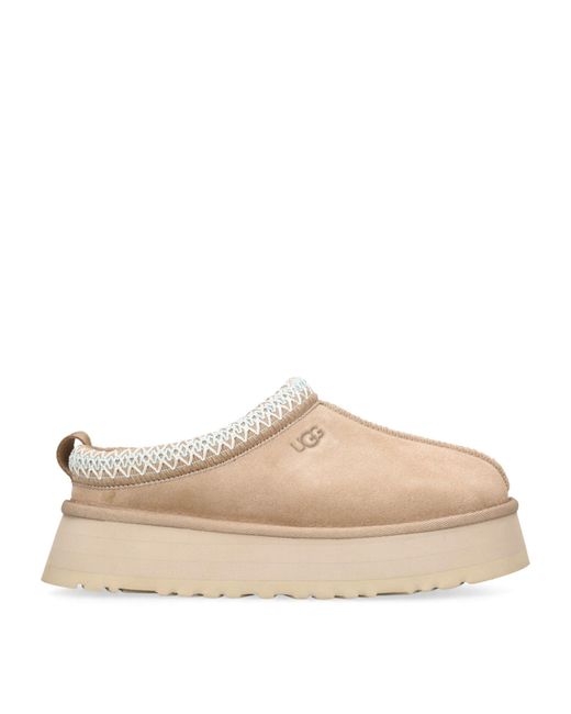Ugg Natural Tazz Suede And Shearling Slippers