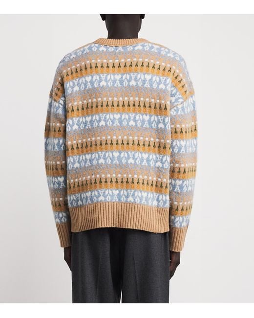 AMI Multicolor Wool Ami De Coeur Sweater for men