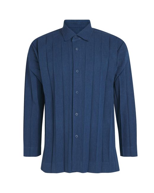 Homme Plissé Issey Miyake Blue Edge Pleat Shirt for men