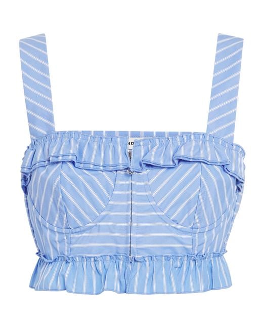 Sandro Blue Stripe Crop Top