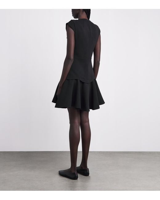 Sandro Black Structured Buttoned Mini Dress