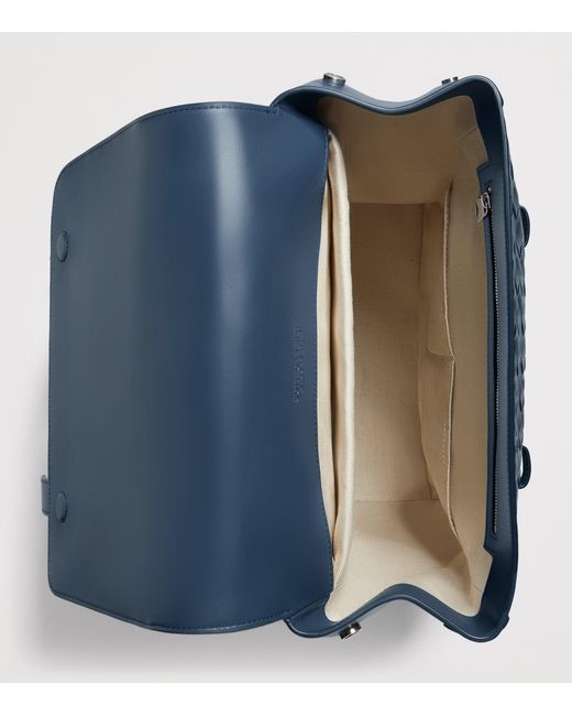 Bottega Veneta Blue Leather Intrecciato Back-To-School Backpack for men
