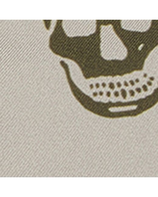 McQueen Natural Silk Skull Skinny Scarf