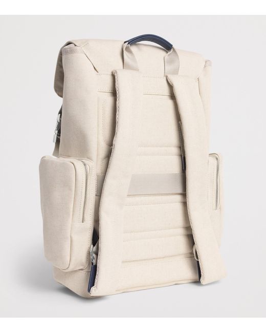 Paul & Shark White Cotton-Blend Canvas Backpack for men