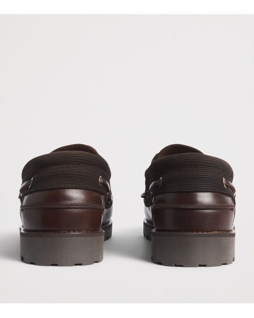 Barbour Brown Leather Darras Boat Shoes for men