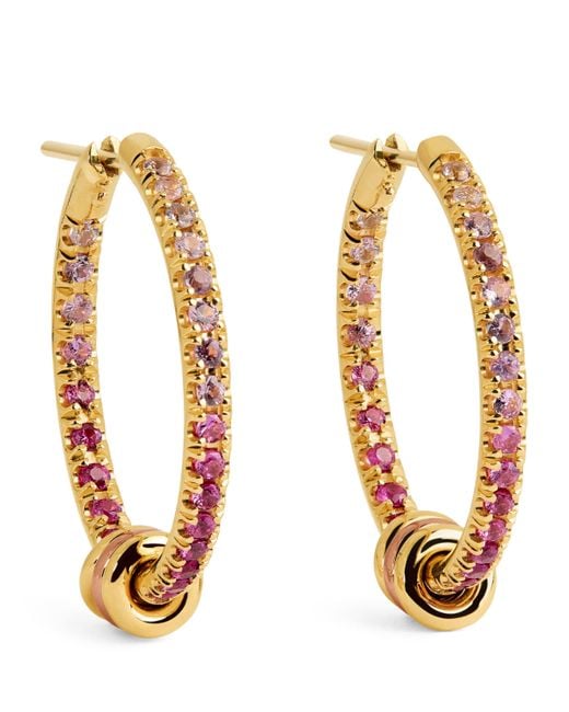 Spinelli Kilcollin Metallic Mixed And Sapphire Argo Demi Hoop Earrings