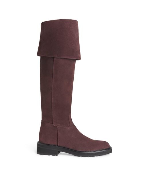 Eleventy Brown Suede Knee-High Boots