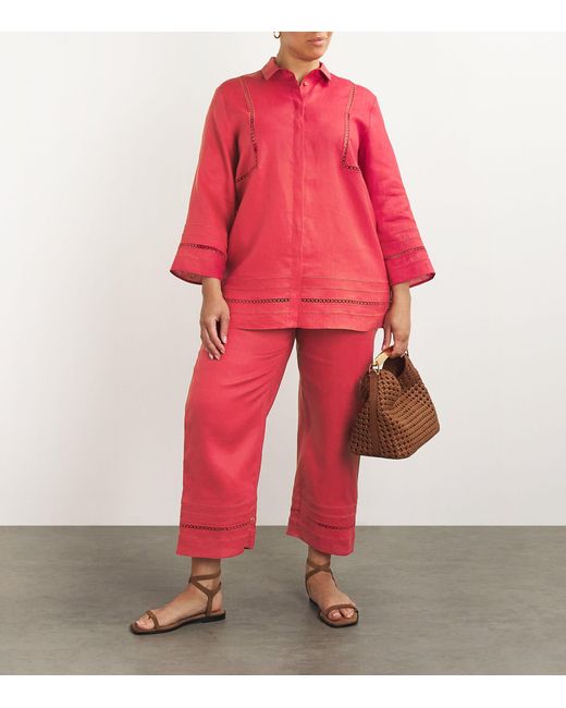 Marina Rinaldi Red Linen Trousers