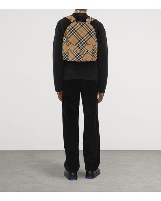 Burberry Brown Small Check Backpack for men