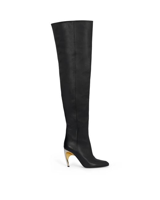 Alexander McQueen Black Thigh-high Armadillo Boots 95
