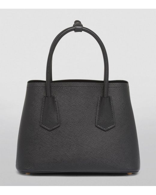 Prada Black Mini Saffiano Leather Double Top-handle Bag